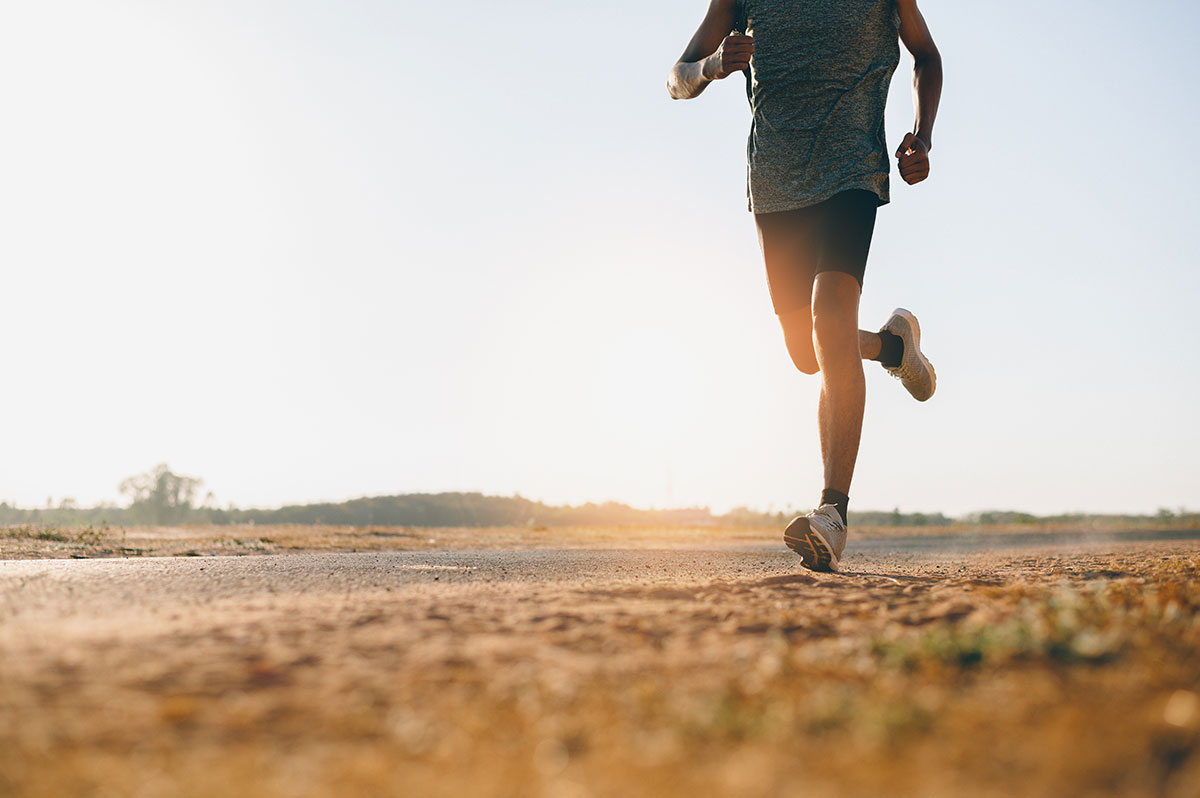 man going for a run